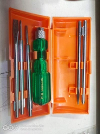 Tapariya Taparia 812 Screw Driver Set with Neon Bulb - 5 Blade, Orange, NA